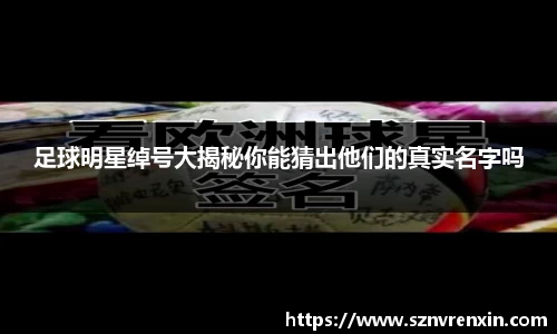 足球明星绰号大揭秘你能猜出他们的真实名字吗